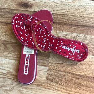 Diesel Flip flops red size 7.5